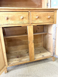 A 19th Century English Pine Bookcase Cabinet or Hutch