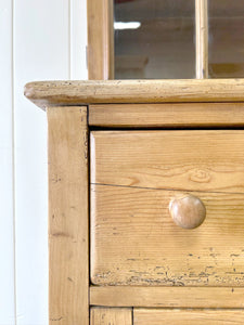 A 19th Century English Pine Bookcase Cabinet or Hutch