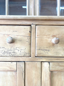 A 19th Century English Pine Bookcase Cabinet or Hutch