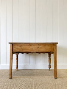 Antique English Country Pine Console Table with Drawers c1890