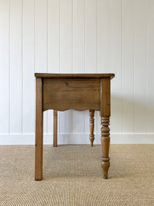 Antique English Country Pine Console Table with Drawers c1890