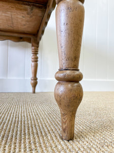 Antique English Country Pine Console Table with Drawers c1890