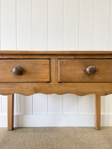 Antique English Country Pine Console Table with Drawers c1890