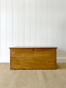 An English Pine Blanket Box or Coffee Table With Iron Handles c1890