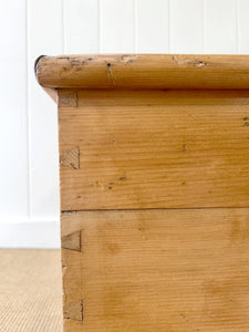 An English Pine Blanket Box or Coffee Table With Iron Handles c1890