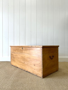 An English Pine Blanket Box or Coffee Table With Iron Handles c1890