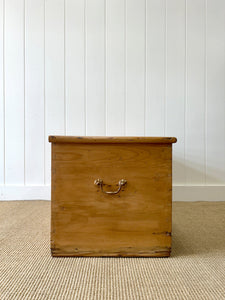 An English Pine Blanket Box or Coffee Table With Iron Handles c1890