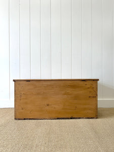 An English Pine Blanket Box or Coffee Table With Iron Handles c1890