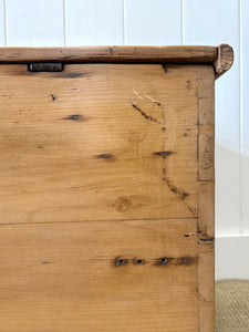 An English Pine Blanket Box or Coffee Table With Iron Handles c1890