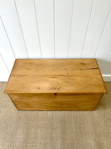 An English Pine Blanket Box or Coffee Table With Iron Handles c1890