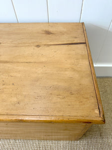 An English Pine Blanket Box or Coffee Table With Iron Handles c1890