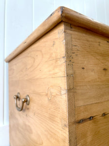 An English Pine Blanket Box or Coffee Table With Iron Handles c1890