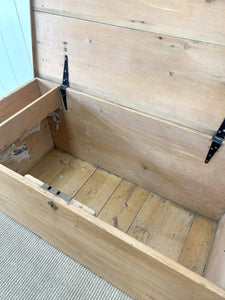 An English Pine Blanket Box or Coffee Table With Iron Handles c1890