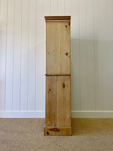 A Diminutive English Pine Country Linen Press or Housekeepers Cupboard Cabinet c1890