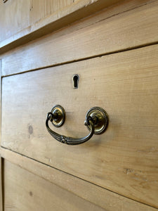 A Diminutive English Pine Country Linen Press or Housekeepers Cupboard Cabinet c1890