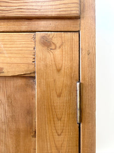 An Antique Diminutive Pine Nightstand with Wooden Knobs