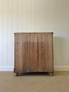 A Large English Pine Chest of Drawers Dresser on Ball Feet c1890