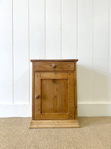 An Antique Diminutive Pine Nightstand with Wooden Knobs