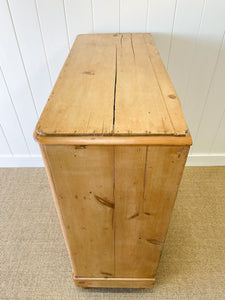 A Large English Pine Chest of Drawers Dresser on Ball Feet c1890