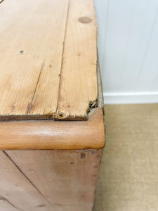 A Large English Pine Chest of Drawers Dresser on Ball Feet c1890