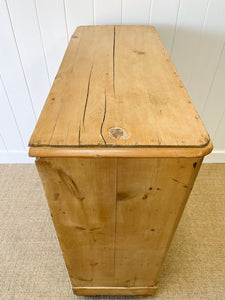 A Large English Pine Chest of Drawers Dresser on Ball Feet c1890