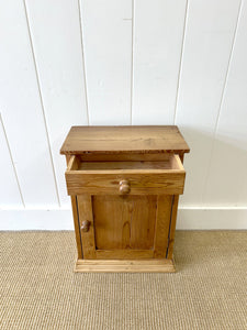 An Antique Diminutive Pine Nightstand with Wooden Knobs