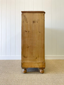 A Large English Pine Chest of Drawers Dresser on Ball Feet c1890