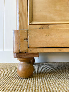 A Large English Pine Chest of Drawers Dresser on Ball Feet c1890