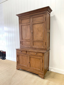 A Large 19th Century French Pine Linen Press Cupboard