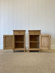 A Charming Set of English Pine Nightstands c1890