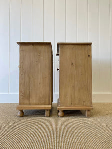 A Charming Set of English Pine Nightstands c1890