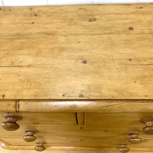 An Antique English Pine Chest of Drawers/Dresser Tulip Feet c1890