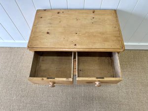 A Charming English Pine Chest of Drawers Dresser with Wooden Knobs c1890