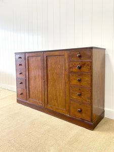 An Antique English Mahogany Low Linen Press c1820