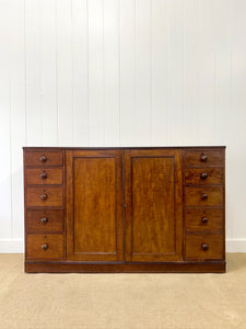 An Antique English Mahogany Low Linen Press c1820