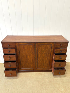 An Antique English Mahogany Low Linen Press c1820