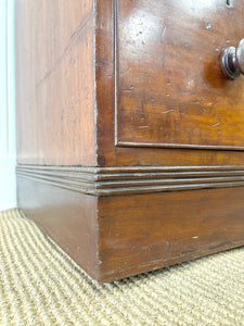 An Antique English Mahogany Low Linen Press c1820