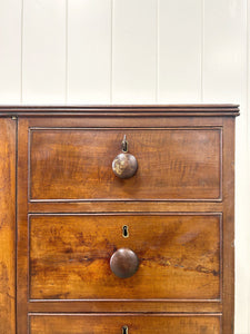 An Antique English Mahogany Low Linen Press c1820