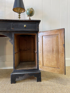 Antique English Pine Ebonized Pedestal Desk c1890