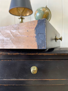 Antique English Pine Ebonized Pedestal Desk c1890