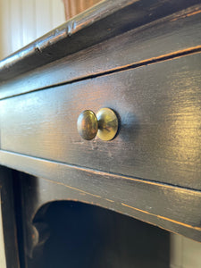 Antique English Pine Ebonized Pedestal Desk c1890