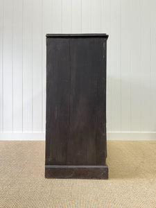 A Large English Ebonized Pine Black Chest of Drawers Dresser c1890