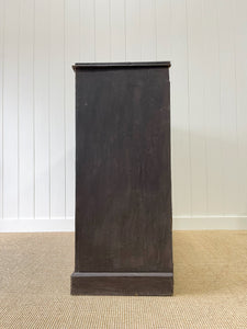 A Large English Ebonized Pine Black Chest of Drawers Dresser c1890