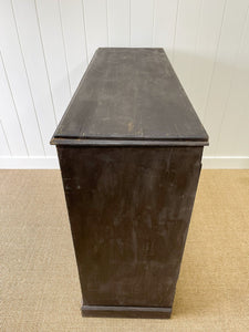 A Large English Ebonized Pine Black Chest of Drawers Dresser c1890