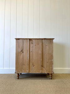 A Large English Pine Chest of Drawers Dresser on Tulip Feet c1890