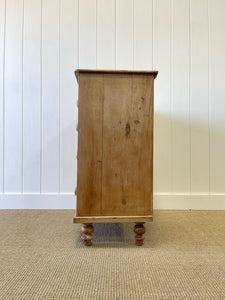 A Large English Pine Chest of Drawers Dresser on Tulip Feet c1890