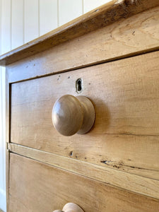 A Large English Pine Chest of Drawers Dresser on Tulip Feet c1890