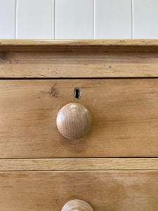 A Large English Pine Chest of Drawers Dresser on Tulip Feet c1890