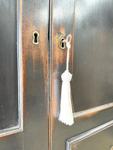 A Handsome Irish Georgian Ebonized Pine Housekeeper's Cupboard