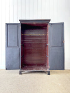 A Handsome Irish Georgian Ebonized Pine Housekeeper's Cupboard